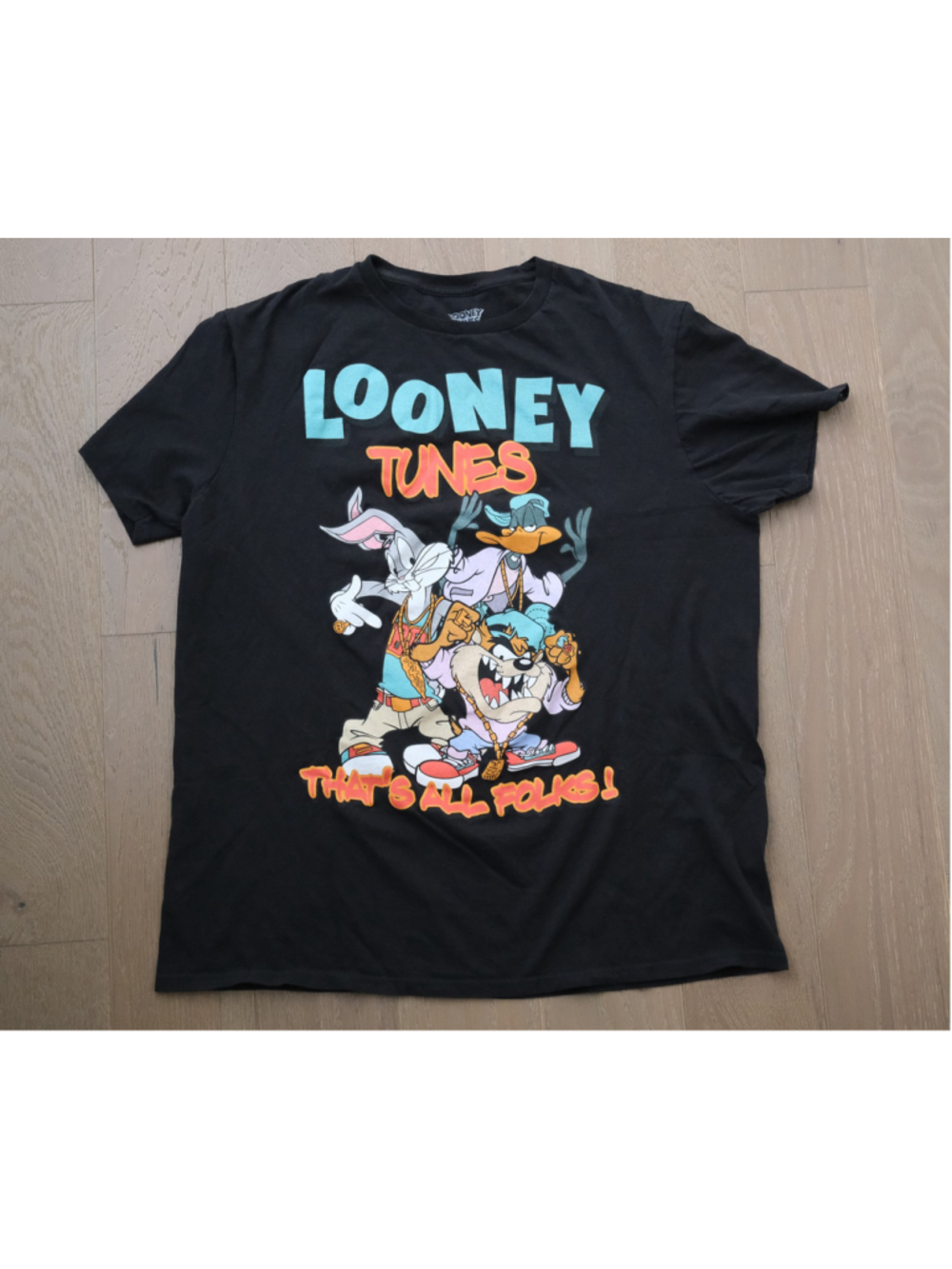 Looney Tunes “That’s All Folks!” Rapper Rap Music Graphic T-Shirt Men’s Large